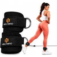 Merkloos Fußmanschette Knöchelmanschette Fitness - Verstellbar - Metallring - Gepolstert für Kabelzug und Krafttraining
