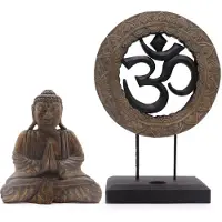 Ancient Wisdom Buddha-Feng-Shui-Set – Om – Grau und Schwarz