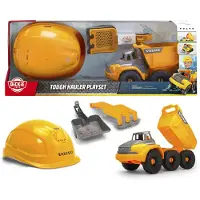 Simba Spielfahrzeug Go Real Volvo Tough Hauler Playset Kipper, Helm, Schaufel 203729014