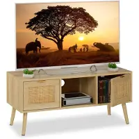 OEM TV-Möbel im Rotan-Look, für TVs bis 43 Zoll, Natur