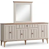 AEA Modernes Weißes Sideboard Spiegel Esszimmer Holz Luxus Design Möbel