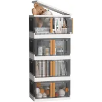 OEM Stapelbare Aufbewahrungsboxen mit Deckel, 4x72 l, faltbar, mit Rollen