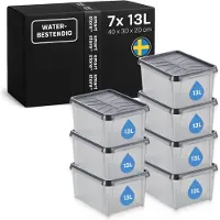 OEM Aufbewahrungsbox 13 L, 7er-Set, stapelbar, wasserdicht, 40x30x20 cm