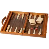 OEM Backgammon Signature Holz, Strategiespiel, 2 Spieler, Naturholz, 27x39 cm
