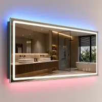 OEM LED-Badspiegel, dimmbar, 3 Lichtfarben, Anti-Beschlag