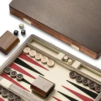 OEM Backgammon-Set aus Walnussholz, 14,5 Zoll, 30 Steine, 2 Becher, 5 Würfel