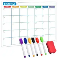Merkloos Magnetischer Kühlschrankkalender mit 6 Stiften und Radiergummi