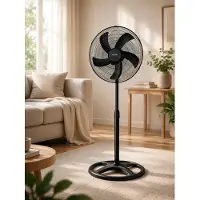 OEM Standventilator, schwarz, 60 W, 132 cm, 3 Stufen, 70° Oszillation