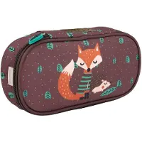 Merkloos Federmäppchen Federtasche Schulmäppchen - Recyceltes Material - Mit Waldtieren - Fuchs und Igel