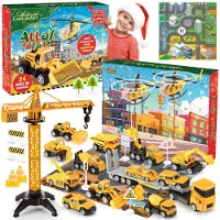 Merkloos Adventskalender Baufahrzeuge Spielzeug - Bauplatz - 24 Tage - Ab 3 Jahren