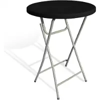 Ambitent Klappbarer Stehtisch Ø 80 cm, Höhe 110 cm – schwarze HDPE-Platte, Stahlgestell