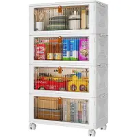 OEM Kunststoffboxen mit Deckel, 35 l, 4 Stück, stapelbar, weiß