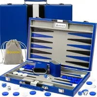 OEM Backgammon-Set für Erwachsene, 38,1 cm, Kunstleder, 2 Spieler
