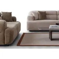AEA Wohnzimmer Velourssofa Beige Stoff Modern 4-Sitzer Polstersofa Couch