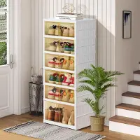 OEM Faltbarer Schuhkarton, 6 Ebenen, transparent, stapelbar