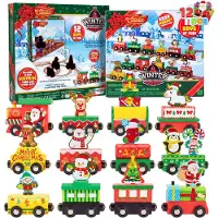 Merkloos Adventskalender mit 12 Holz-Zugwaggons für Kinder