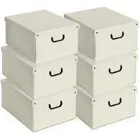 OEM 6 Aufbewahrungsboxen mit Deckel, Karton, 39x50x24 cm, Punkte-Design