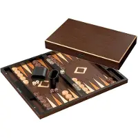 OEM Backgammon-Spiel Anafi, groß, MDF, Ebenholz-Optik, 2 Spieler
