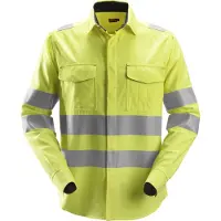Snickers Workwear ProtecWork Hi-Vis Arbeitshemd, Kl. 3, EN 1149, 11612, 13034, 20471, IEC 61482 High-Vis Gelb-S