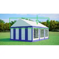 Ambitent Ersatzdach für Partyzelt 4x6 m – PVC 500 g/m², Seitenhöhe 2 m, ohne Gestell - Blau-Weiß