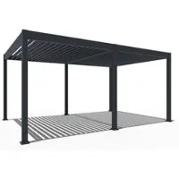 Weide E-Deluxe elektrische Pergola Voll-Aluminium 3,6x5,3m mit Lamellendach anthrazit