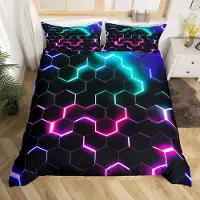 Merkloos Bettwäsche-Set mit geometrischem Muster, geeignet für Einzelbetten