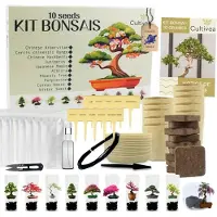 Merkloos Bonsai Starter-Set Zwergbaum Anzuchtset - 10 Samen - Mit Töpfen und Werkzeug - Geschenk für Einsteiger