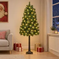 Syfax Künstlicher klappbarer Weihnachtsbaum 180 cm 300 LEDs