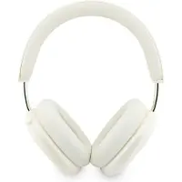 GUESS Metallischer Effekt Metall Schriftzug Logo Bluetooth ENC Over-Ear Kopfhörer Beige