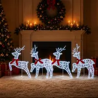 Syfax Weihnachtsrentier 4 stk. 80 LEDs Kaltweiß 43 x 19 x 65 cm
