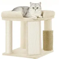 Merkloos Kratzbaum – Kratzbaum für Katzen – Sisal – 48 cm – Eckmodell – Beige