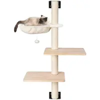 Merkloos Kratzbaum Kletterwand Katzenkratzbaum - 104 cm - Hängematte - 2 Plattformen - Massive Holzstufen
