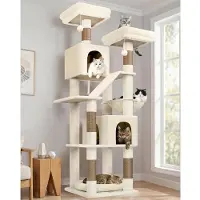 Merkloos Katzenbaum Kratzbaum Kletterbaum - 183 cm - Beige - Für 2 bis 4 Katzen