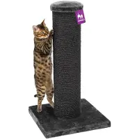 Merkloos Kratzbaum Kratzsäule Katzenkratzbaum - 86 cm - Ø 20 cm Sisalstamm - Schwarz - Für große Katzen wie Maine Coon und Ragdoll