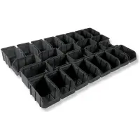 Merkloos Stapelbox Aufbewahrungsbox Sortierbox - Größe 3 - Polypropylen Recyclat - Schwarz - 242 x 146 x 127 mm - 26 Stück