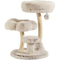 Merkloos Kratzbaum Katze Kratzstamm Katzenbaum - 49 x 49 x 74 cm - Sisal und Plüsch - Spielball