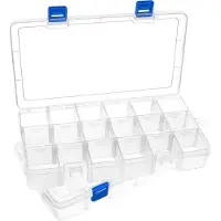 Merkloos Sortierbox Sortierkasten Organizer - 18 Fächer - Transparent - 22,5 x 12 x 3 cm - 2 Stück
