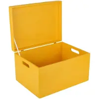 Merkloos Aufbewahrungsbox mit Deckel - Holzkiste - Rot - 40 x 30 x 24 cm - Holzkiste zur Aufbewahrung