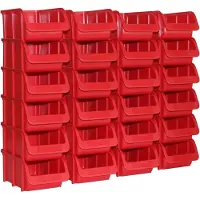 Merkloos Stapelbox Aufbewahrungsbox Sortierbox - Polystyrol - 165 x 102 x 75 mm - Rot - 24 Stück