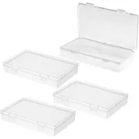 Merkloos Aufbewahrungsbox Aufbewahrungsdose Kleinteilebox - Transparent - 14,5 x 8,8 x 3 cm - 4 Stück - Stapelbar