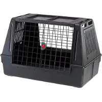Ferplast Atlas Car Scenic, Fester Transportbox, Auto-Haustiertransportbox, Hund, 40 kg, Frontlader, Schwarz