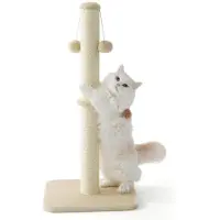 Merkloos Kratzbaum für Katzen, 86 cm hoch - Sisal - Mit hängenden Spielbällen - Beige