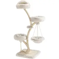 Merkloos Kratzbaum Katzenkratzbaum Katzenkletterbaum - 59 x 59 x 169 cm - Sisal - Bis 15 kg - Mit drei Plattformen und Hängematte