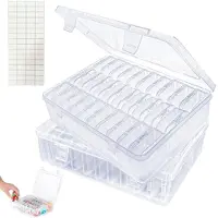 Merkloos Sortierbox Aufbewahrungsbox Set - 62 Stück - Transparent - 60 x 5,5 x 5,5 cm und 2 x 22,5 x 17 cm - Mit Deckel