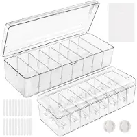 Merkloos Kabelbox – 8 verstellbare Fächer – Transparent – 2 Stück