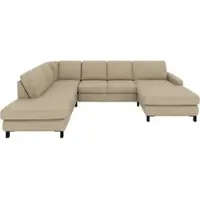 Set One By Musterring Ecksofa "MR365", beige (sand), B:313cm H:84cm T:219cm, 95% Polyester, 5% Nylon, Sofas, Ecksofa, Mit flacher 15 cm Armlehne, wahlweise Funktion/Material, 313 x 219 cm