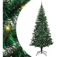 vidaXL Künstlicher vorbeleuchteter Weihnachtsbaum Grün 240 cm