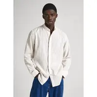 Pepe Jeans für Herren. PM308499 Pamphill Hemd cremefarben (L), Lässig, Rosa, Leinen, Langarm