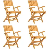 Syfax Klappstühle, 4 Stück, 55 x 61 x 90 cm, Massivholz Teak