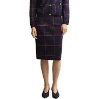Gant für Damen. 4400283 Marineblauer karierter Rock mit schmalem Schnitt (M), Lässig, Baumwolle, Klassisch